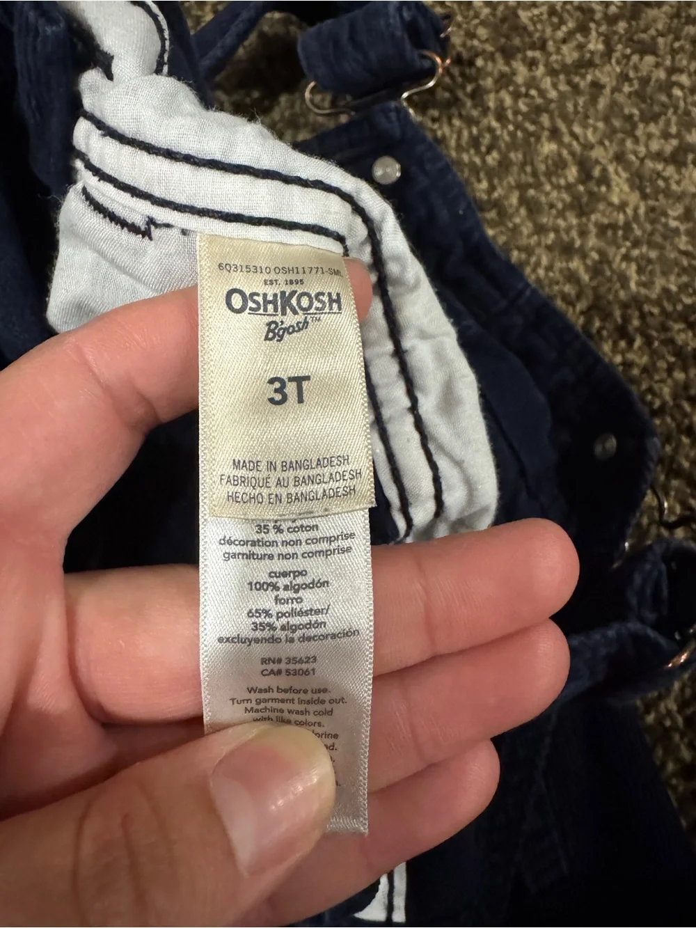 *BUNDLE OF 2* OshKosh Bigosh Corduroy Overalls—3T—blue and khaki colored
